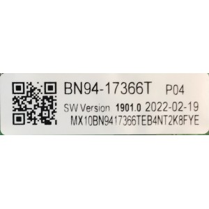 MAIN PARA SMART TV SAMSUNG 4K RESOLUCION (3840 X 2160) UHD / NUMERO DE PARTE BN94-17366T / BN41-02844E / BN9417366T / 17366T / BN97-19587L / MODELO UN55AU8000FXZA CB15